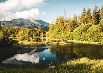 góry natura widok tatry niebo chmury staw woda