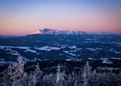 Tatry widoki zima mróz wschód słońce góry
